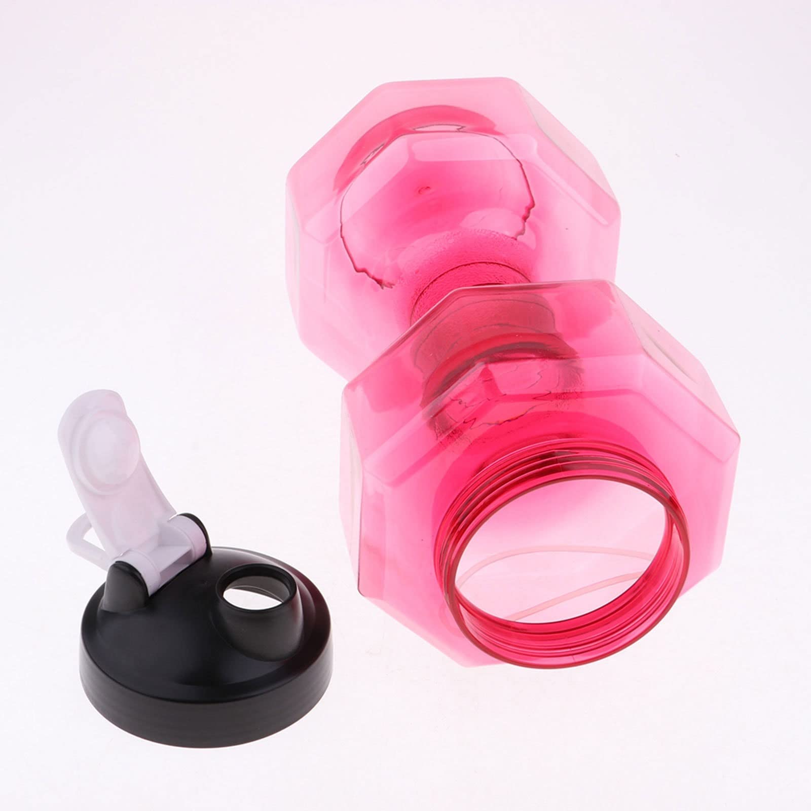 CHDWEY 2-Pack Pink Fitness Dumbbell Water Bottles - 1L Strong Weighted Exercise Bottles for Gym, Home Workout & Outdoor Training - BPA Free Portable Drinkware for Running, Yoga & Fitness Enthusiasts