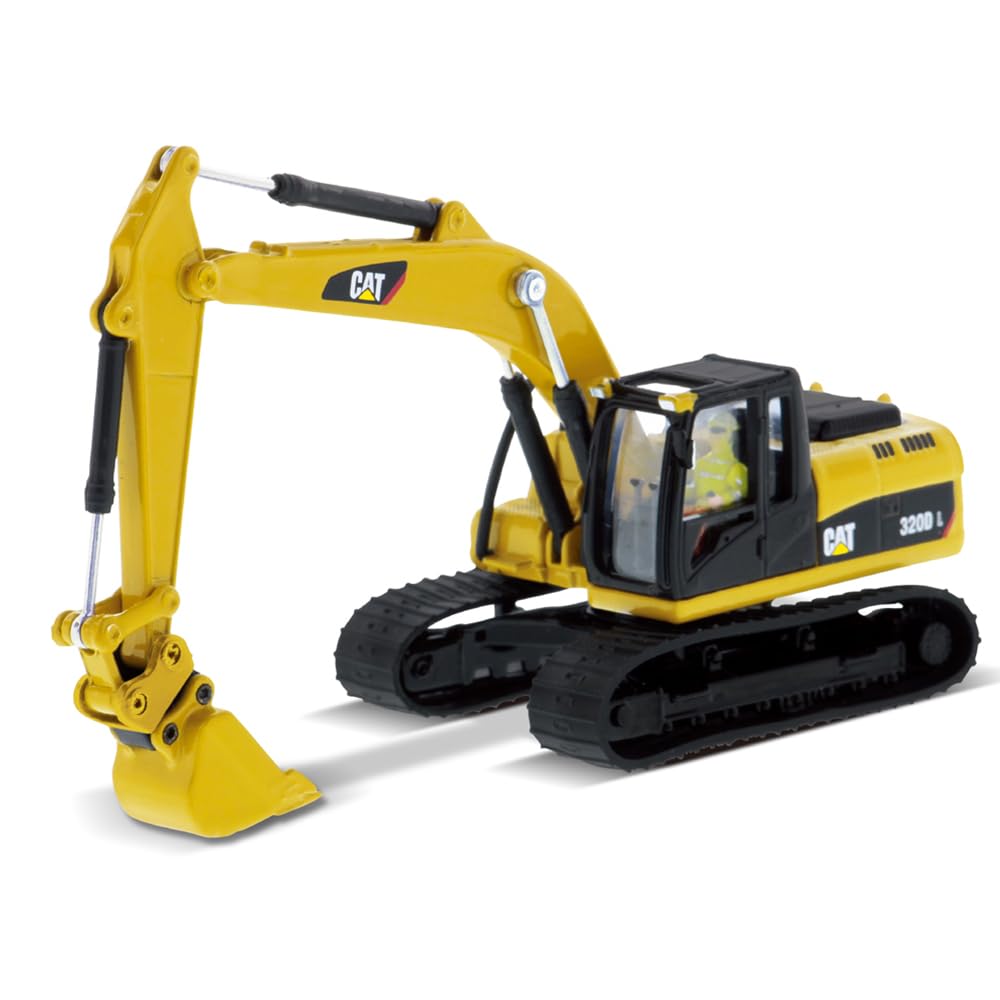 1:87 Scale Diecast Caterpillar 320D L Hydraulic Excavator with Work Tools - HO Scale Construction Equipment Model 85652 by Diecast Masters | Collectible Die-Cast Truck for Display & Construction Scene Dioramas
