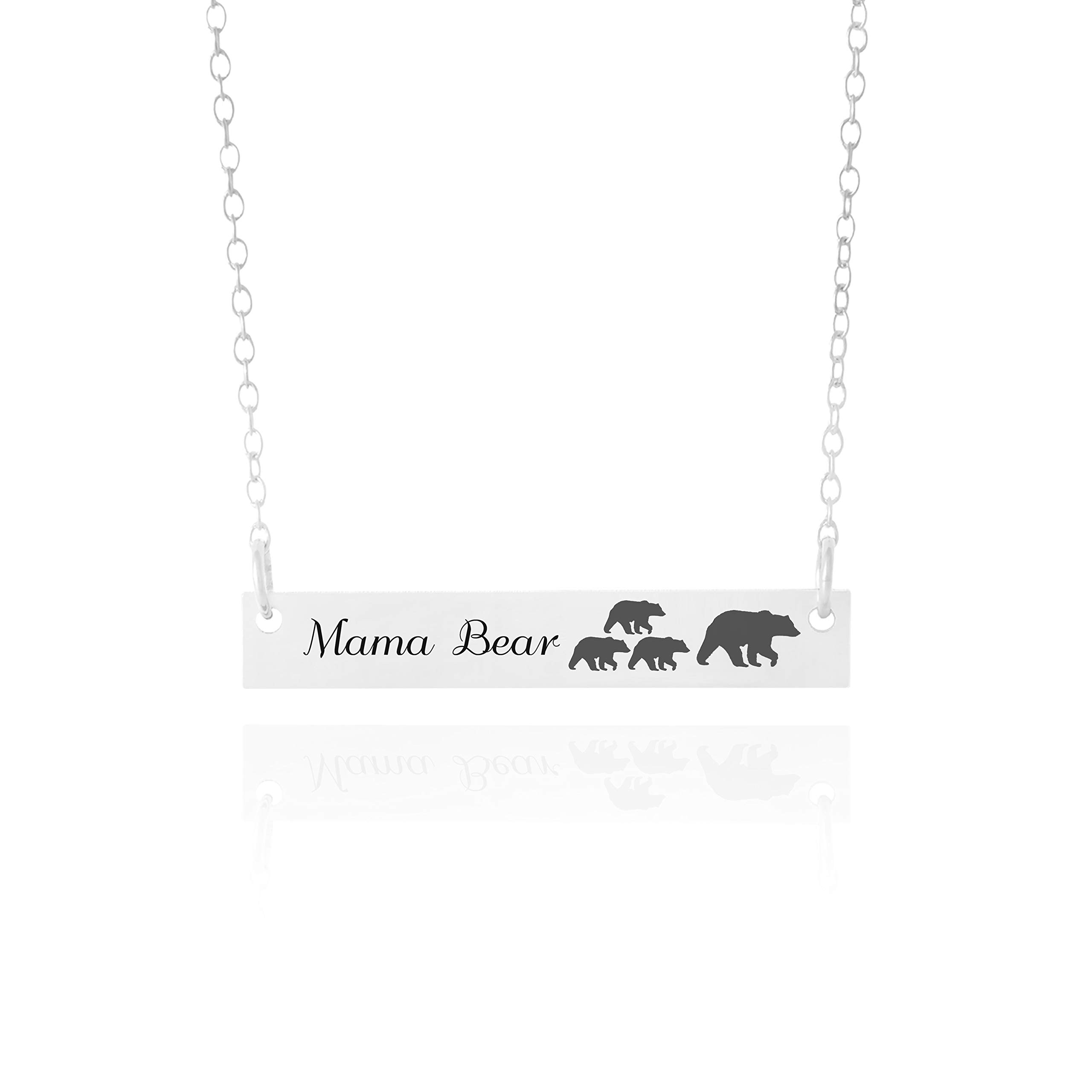 Momma Bear Necklace with Cubs - Sterling Silver Bear Family Jewelry for Mothers - Perfect Gift for Mother's Day, Birthday & Special Occasions
