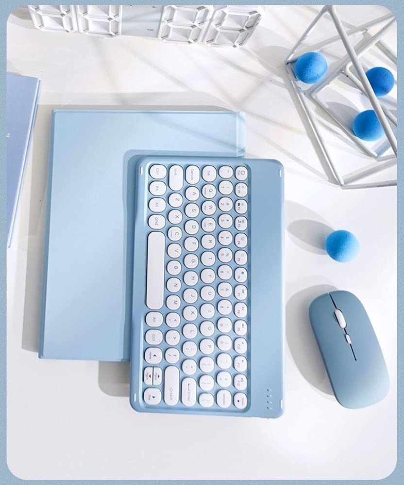 Detachable Keyboard Case for iPad 9th/8th/7th Generation with Mouse & Pencil Holder - Cute Round Keys, Yellow | Perfect for Work, Study & Travel