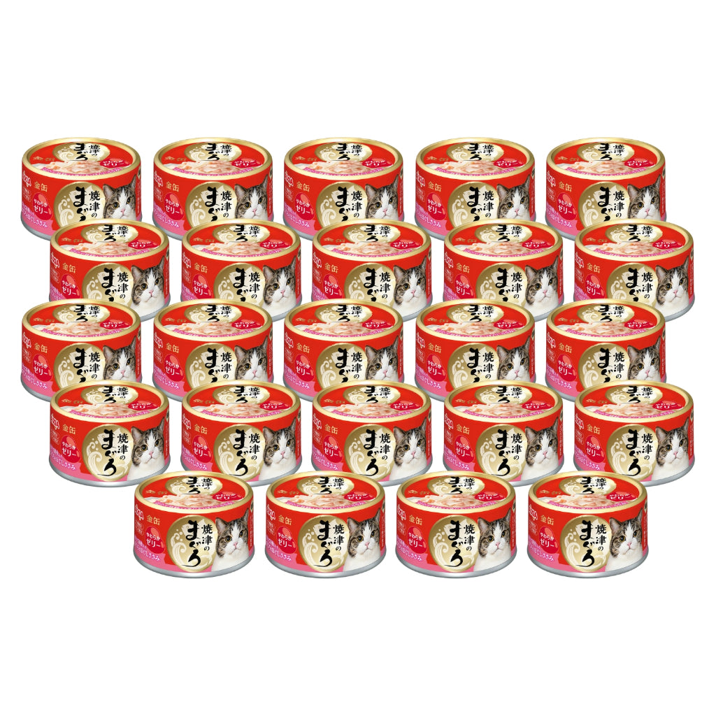 24-Pack Aixia Yaizu No Maguro Wet Canned Cat Food 70g - Rich Sauce Thin Jelly Tuna Fillet for Adult & Senior Cats - Perfect for Mealtime, Travel & Emergency Pet Food Supply