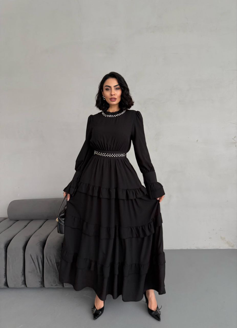 Elegant Black Long Maxi Dress for Women - Perfect for Evening Parties, Weddings & Special Occasions