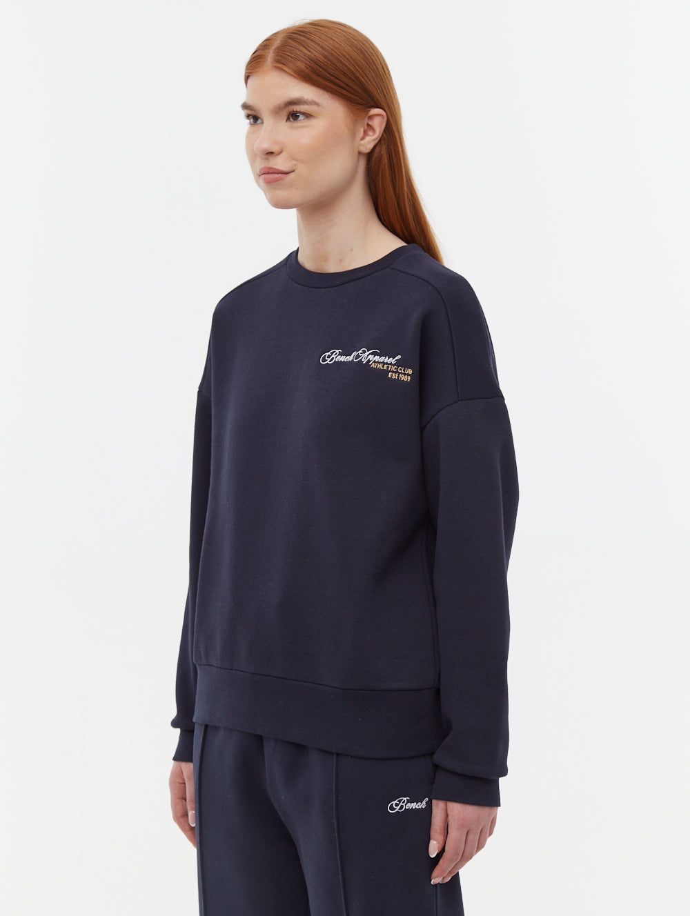 Desta Script Graphic Crew Neck Sweatshirt - Trendy Casual Pullover for Men & Women - Perfect for Streetwear, Lounge Wear and Everyday Outfits