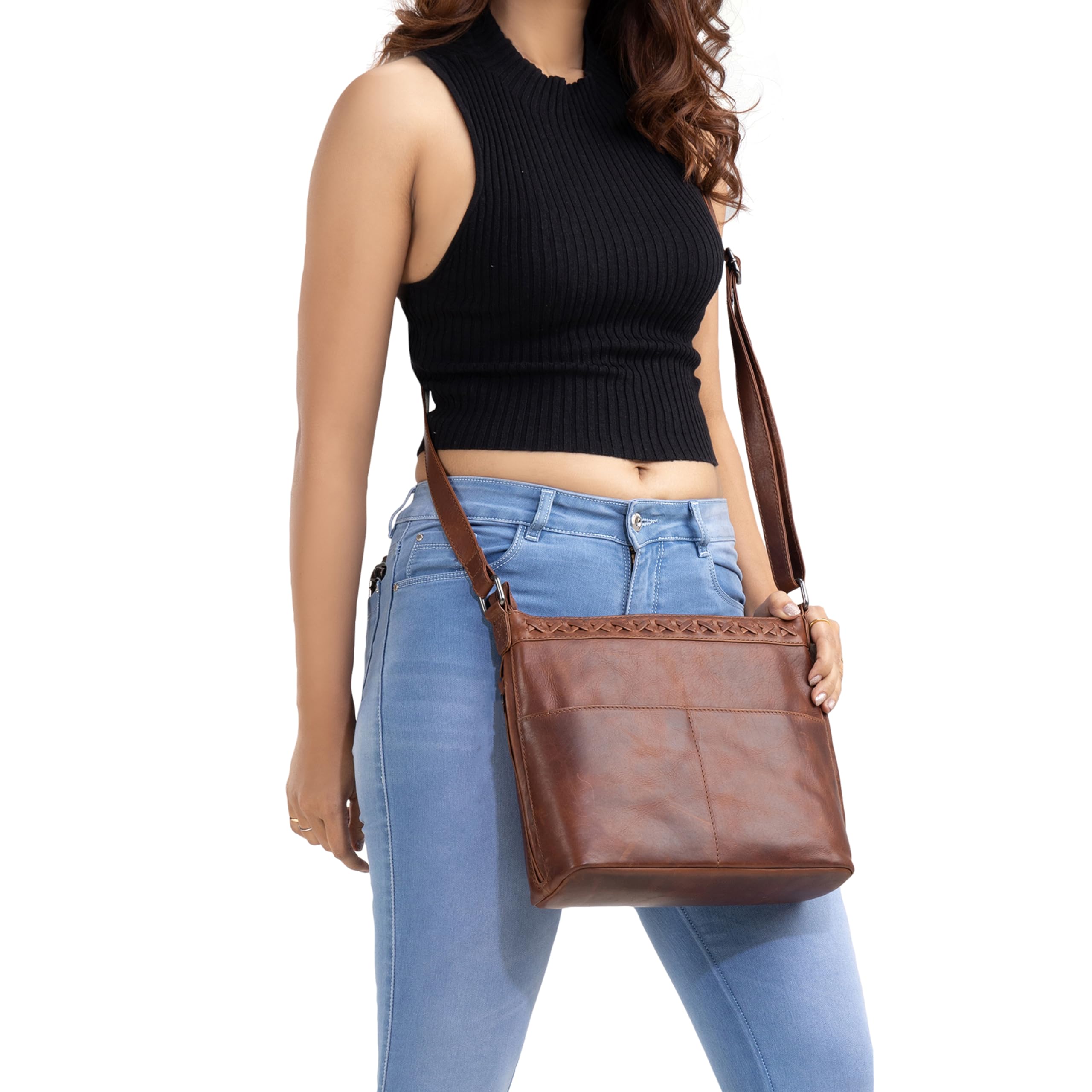 Women's Concealed Carry Crossbody Purse - Faith Leather Shoulder Bag with Locking Universal Holster | Perfect for Everyday Carry, Church, Travel & Self-Defense