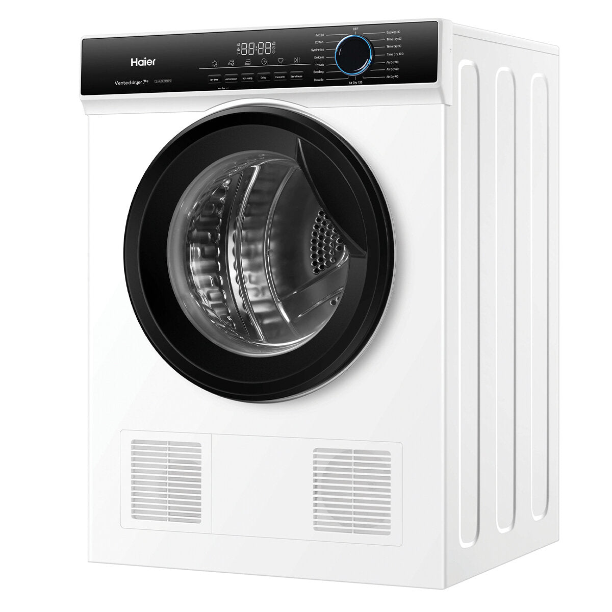 Haier 300 Series 7kg Sensor Vented Dryer HDV70AWW1 - Energy Efficient Laundry Dryer for Home & Apartment Use - Perfect for Small Spaces & Quick Drying