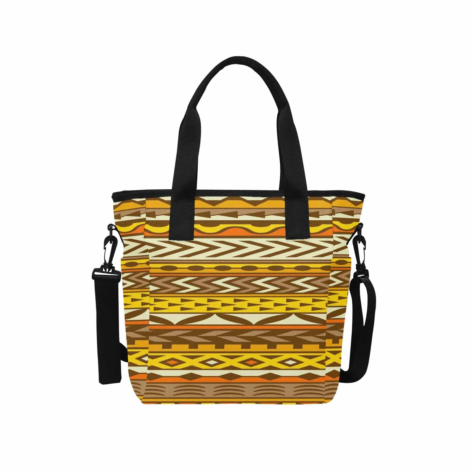Stylish Ethnic Abstract Pattern Shopping Bag - Reusable Lunch Tote & Cute Shoulder Messenger Bag for Women | Perfect for Work, School, Grocery & Travel