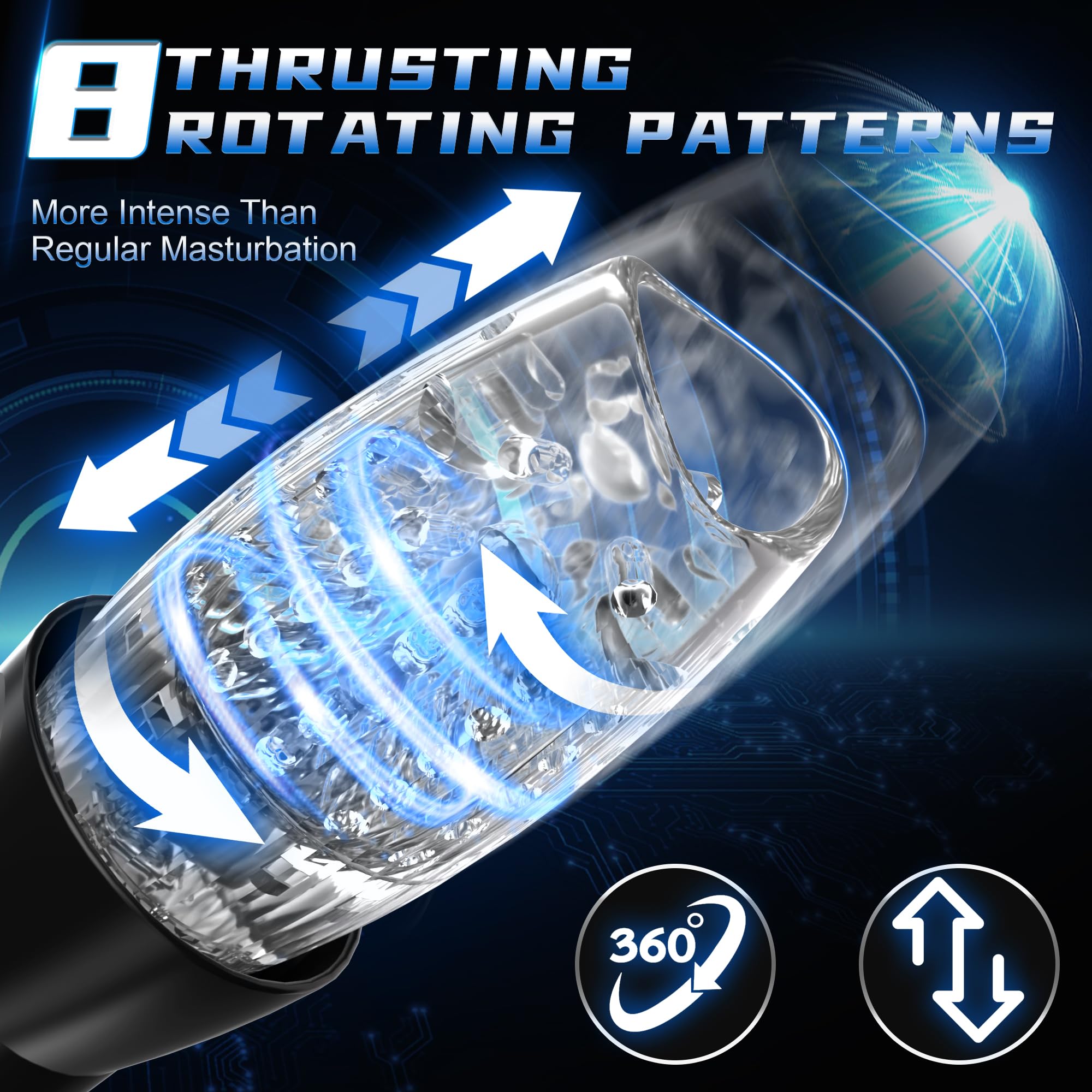 3-in-1 Automatic Male Masturbator with 8 Thrusting Modes & 10 Vibrations - APP Controlled Adult Sex Toy for Men, Realistic Penis Vibrator & Male Stroker - Perfect for Solo Play, Couples Fun & Discreet Pleasure