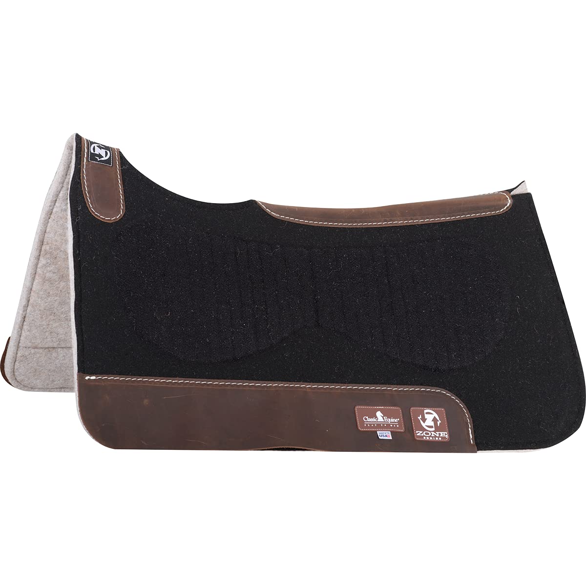Classic Equine Zone Felt/Felt Western Saddle Pad - Comfortable & Durable Horse Riding Pad for Trail Riding & Rodeo Events