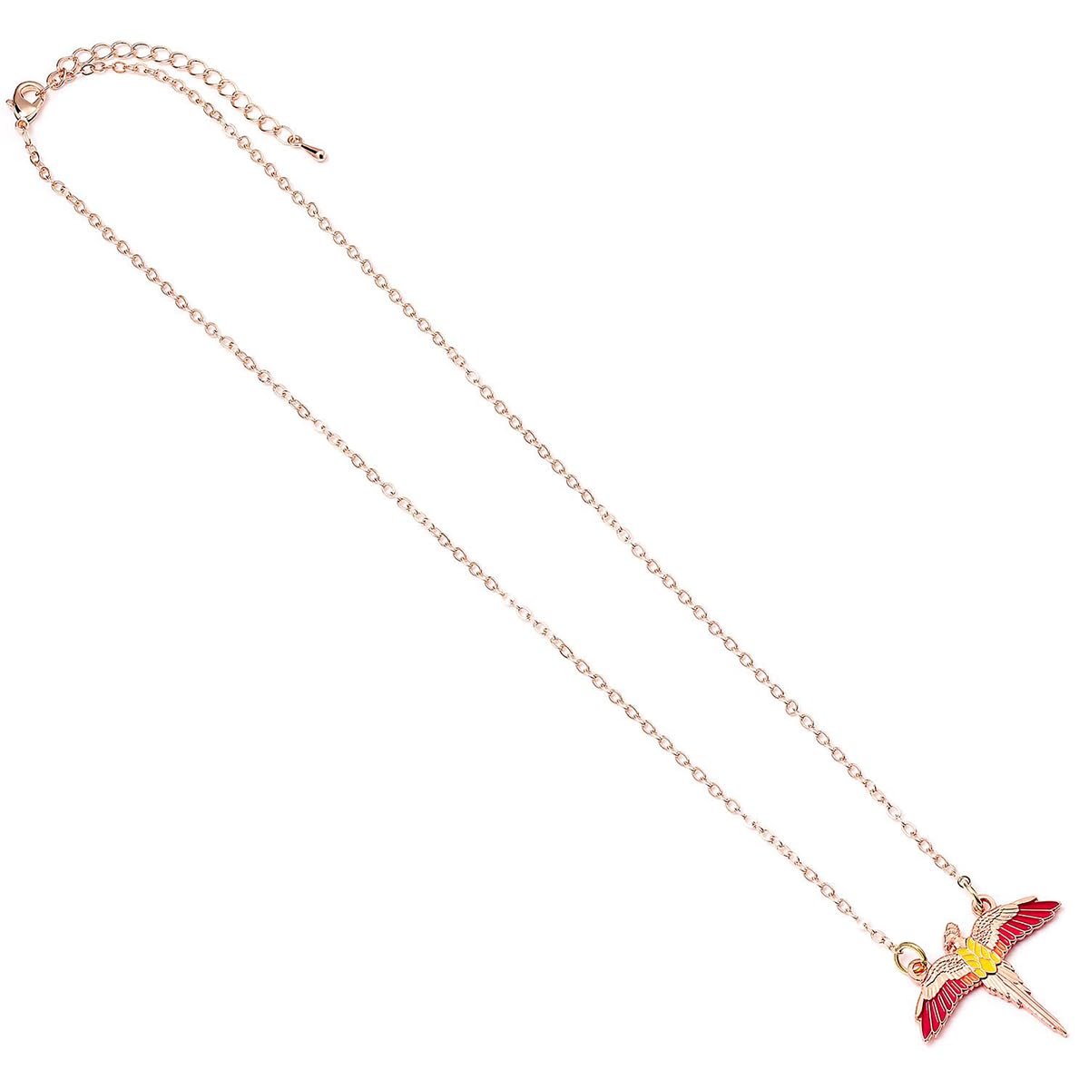 Harry Potter Official Rose Gold Plated Fawkes Necklace - Phoenix Pendant Jewelry Gift for Women & Fans | Perfect for Cosplay, Birthday & Collectors