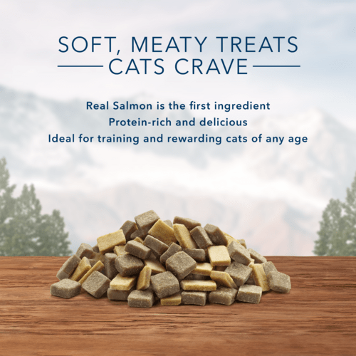BLUE Wilderness Soft Moist Cat Treats with Chicken & Salmon - Grain-Free, High-Protein Snacks for Cats - Perfect for Training, Rewards & Bonding with Your Feline Friend