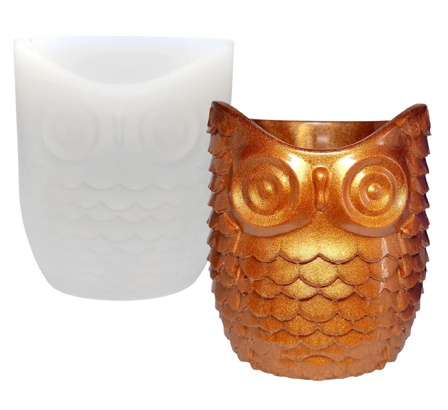 Large Owl Epoxy Silicone Molds for Resin Casting - DIY Pen Cup, Storage Box, Candle Holder, Makeup Brush Organizer & Flower Pot Decor - Perfect for Crafting, Home Decor & Gift Making