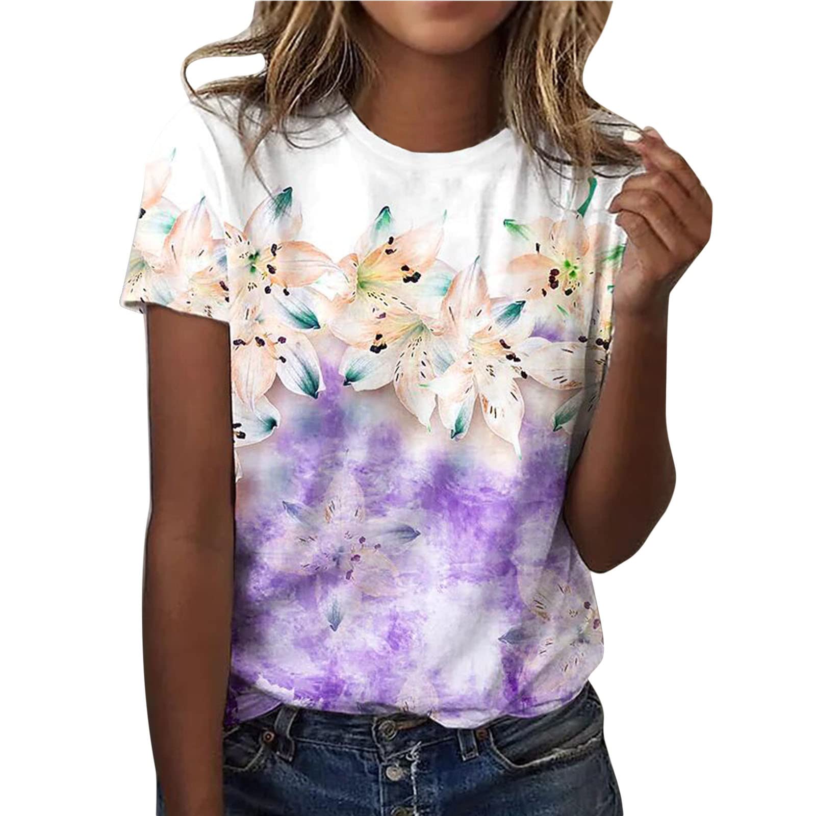 Plus Size Women's Summer Tops with Sleeves - Oversized Comfortable T-Shirts for Casual Wear, Beach Outings & Vacation Essentials