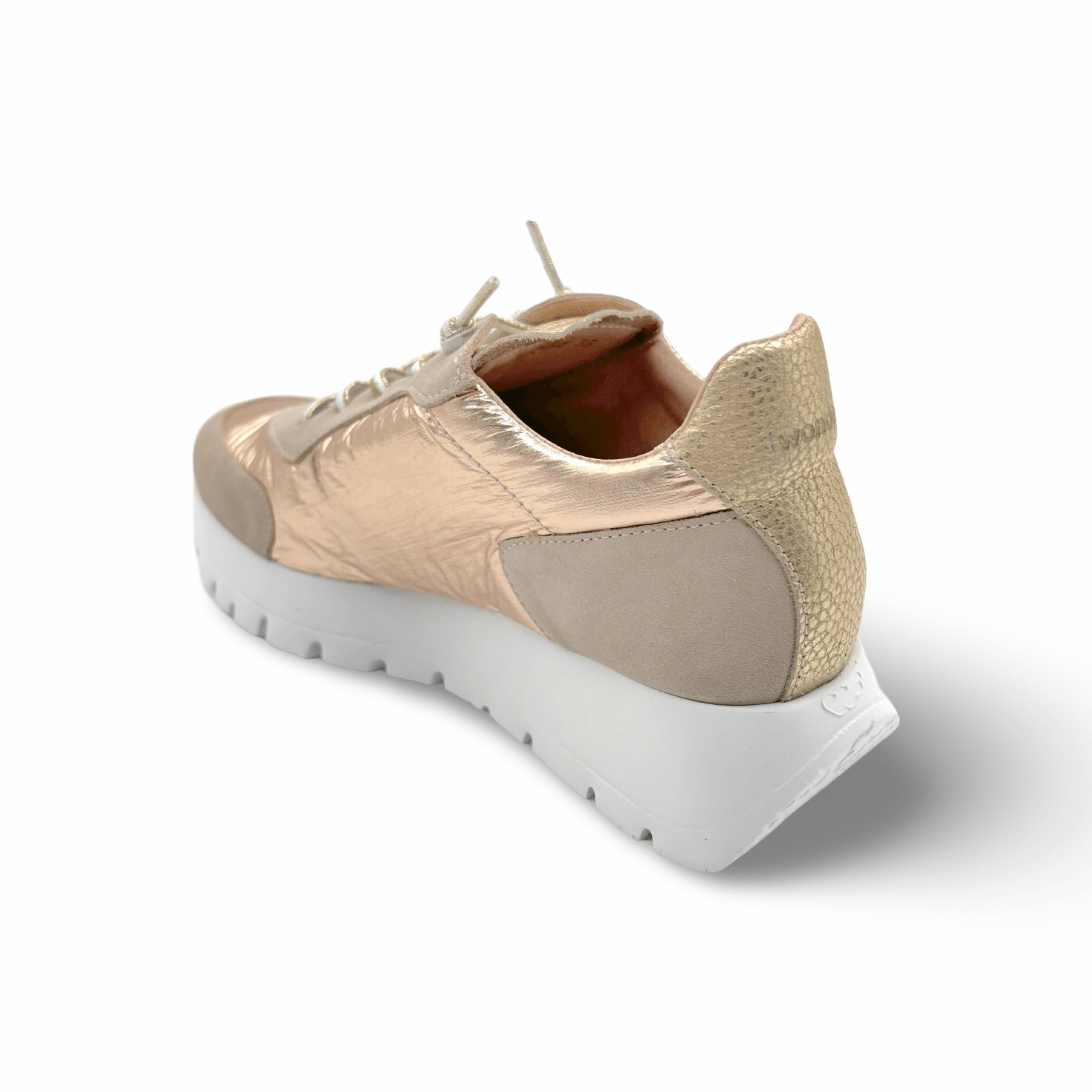 A2464 Beige Gold Sneakers for Women - Comfortable Casual Walking Shoes for Running, Gym & Everyday Wear | Fashionable Athletic Footwear for Workouts & Outdoor Activities