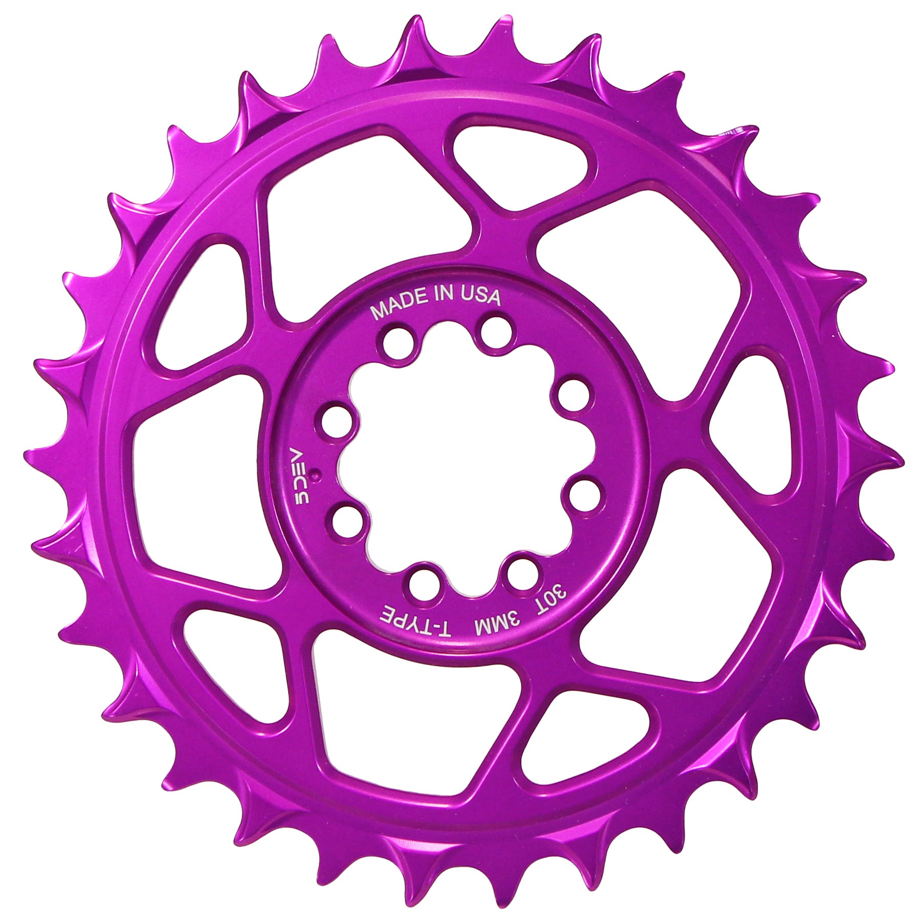 5Dev T Type 8 Bolt Chainring - 3mm Offset 32T Purple Bicycle Crankset - Perfect for Mountain Bikes, Road Bikes & BMX Upgrades