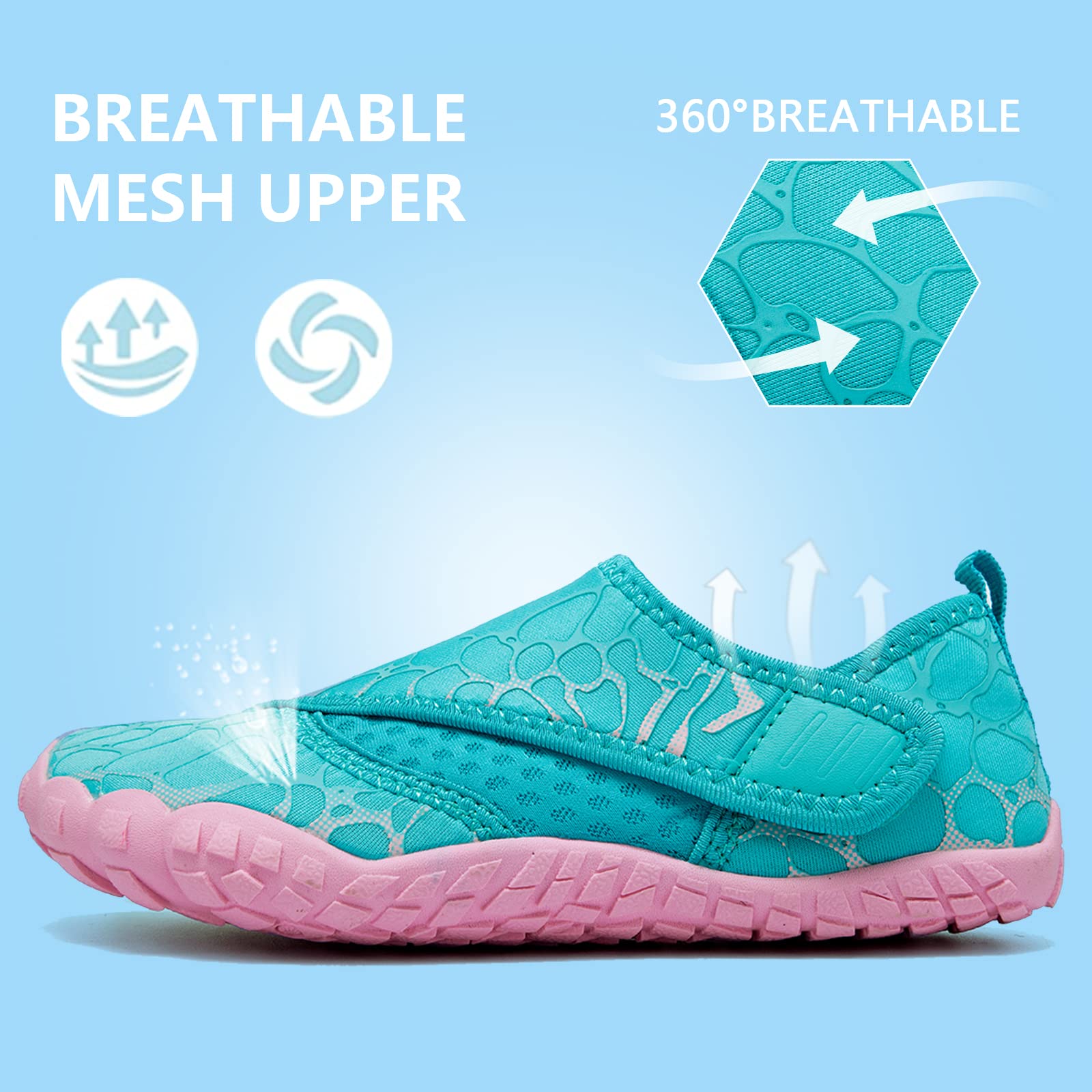 **Boys & Girls Water Shoes - Lightweight Comfortable Sole for Easy Walking, Athletic Slip-On Aqua Socks (Toddler/Little Kid/Big Kid) - Perfect for Beach, Pool, and Outdoor Activities**