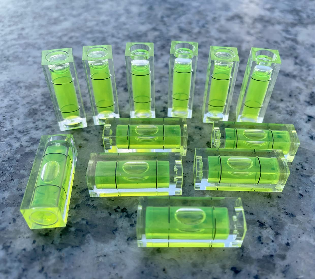 8Pcs Mini Bubble Spirit Level Set - Small Square Levels for Precise Measuring & Balancing (10x10x29mm & 32x7mm) - Perfect for Frames, Murals, Picture Hanging, Turntables, Tripods, Cameras & Phonographs - Home Improvement & DIY Projects