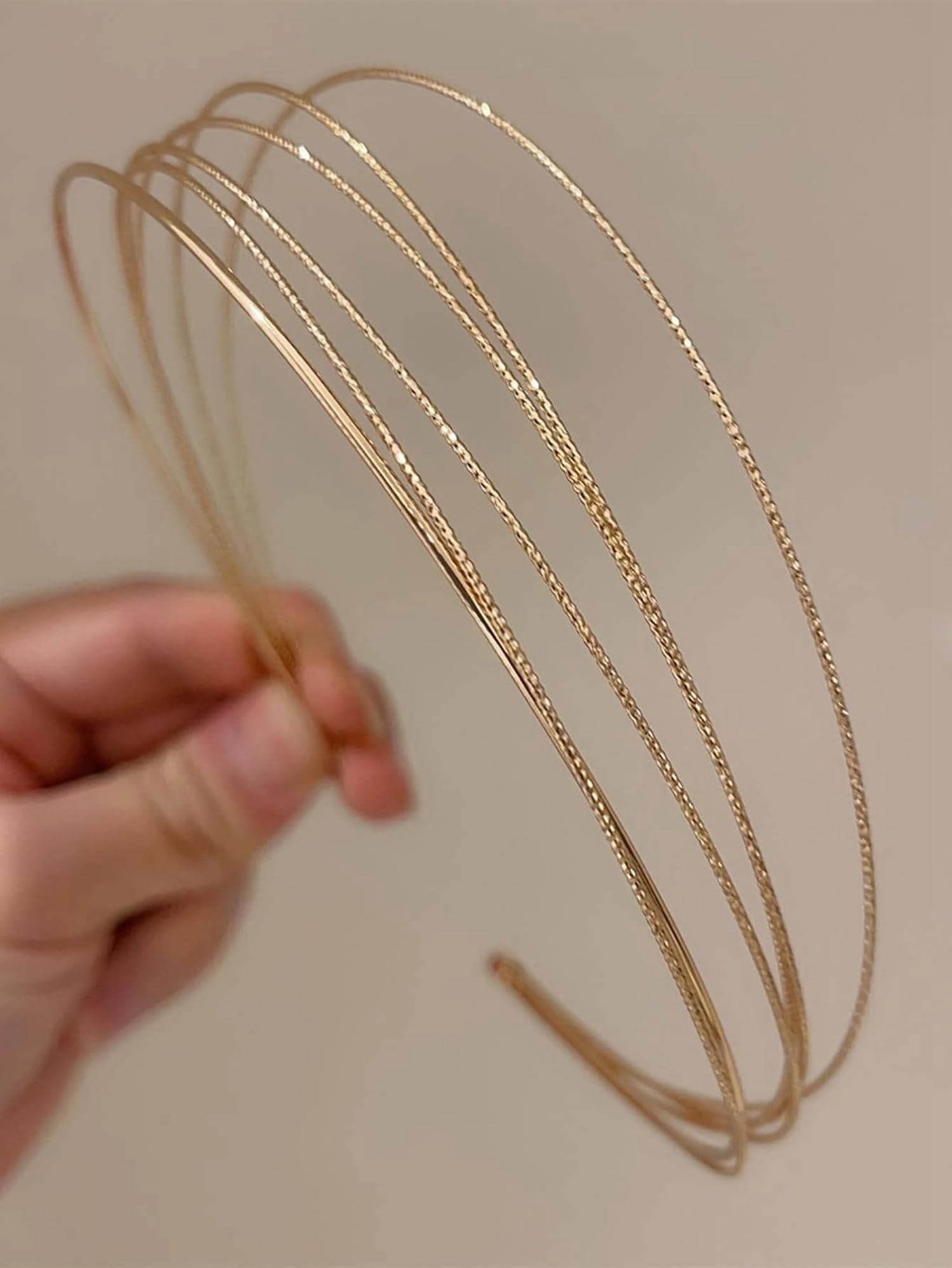 Tobeffect 2-Pack Multi-Layer Metal Headbands for Women - Thin Gold Elegant Hair Accessories for Girls | Perfect for Parties, Weddings & Everyday Fashion