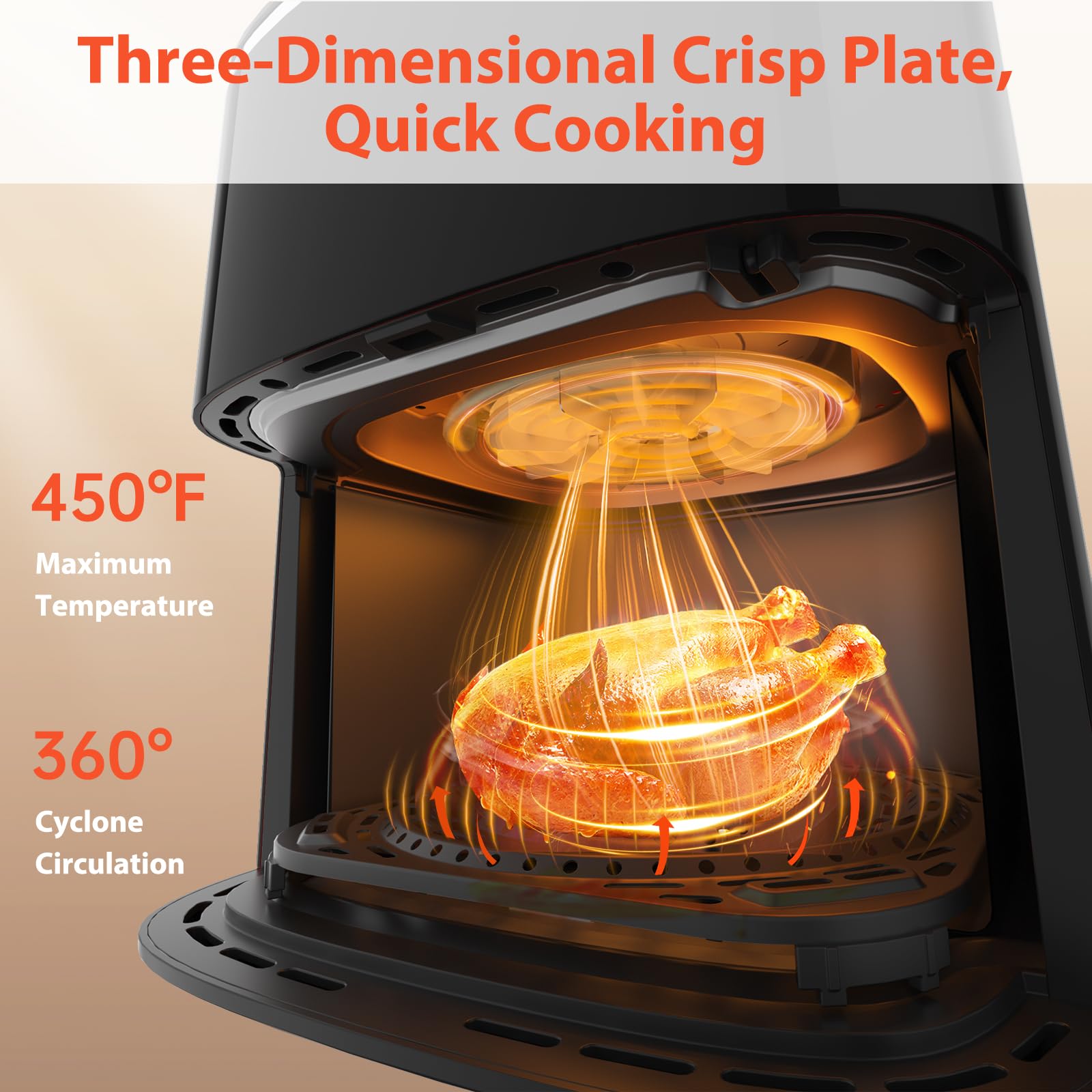 FABULETTA 6QT Air Fryer 11-in-1 Multi-Function, 450°F Max Crisp Technology, Nonstick Dishwasher Safe Basket with Shake Reminder - Perfect for Roasting, Baking, Reheating, Dehydrating, Broiling & Proofing - Ideal for Family Cooking, Meal Prep & Healthy Air Fried Snacks