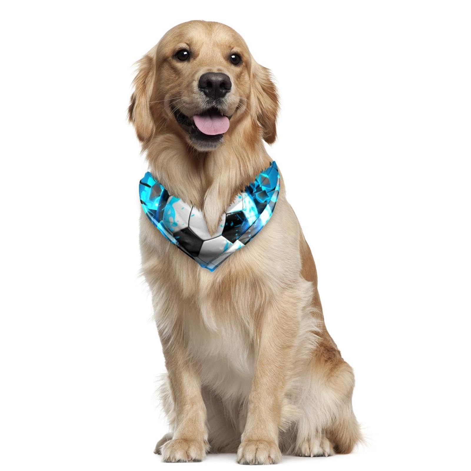 3D Light Wall Football Dog Bandanas - 2-Piece Set for Small, Medium & Large Dogs & Cats | Pet Fashion Accessories for Daily Walks, Parties & Photo Shoots