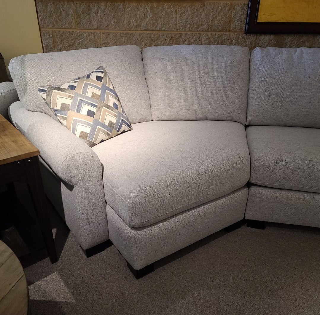 Modern Round Arm Sectional Sofa Set - Comfortable Fabric Upholstered Living Room Furniture for Small Spaces - Perfect for Apartments, Condos, and Cozy Family Gatherings