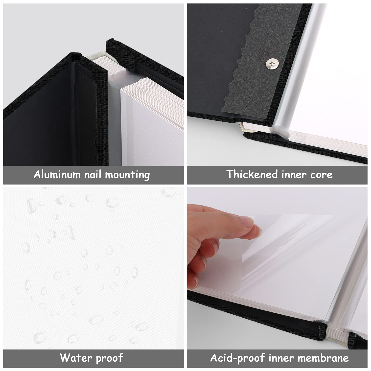 Self-Adhesive Photo Album with Magnetic Pages - 60 Sticky Scrapbook Pages Holds 8x10, 5x7, 4x6, 6x8 & 3x5 Photos - Perfect for Family Memories, Weddings & Baby Pictures - Ideal Gift for Anniversaries, Birthdays & Special Occasions