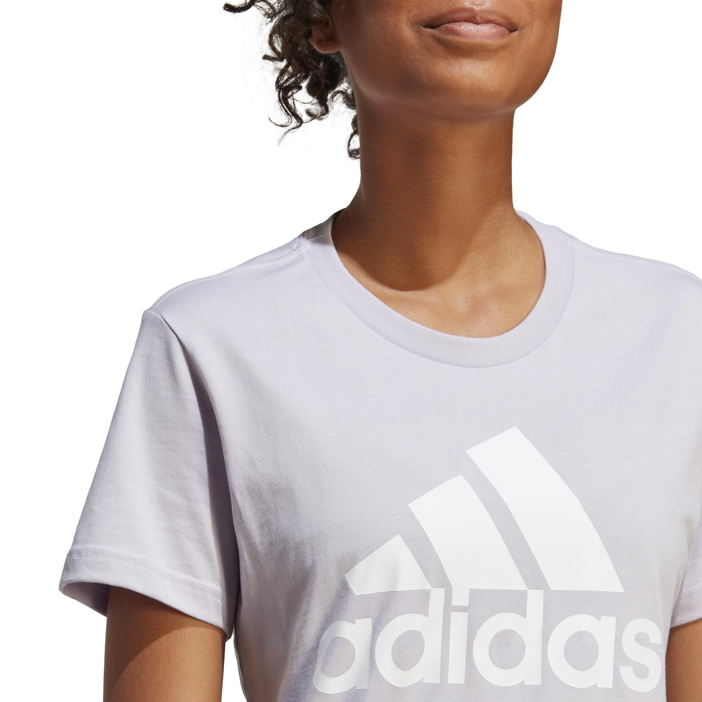 adidas Women's Essential Logo Loungewear T-Shirt - Soft Cotton Comfort for Casual Wear, Home Relaxation & Athleisure Outfits