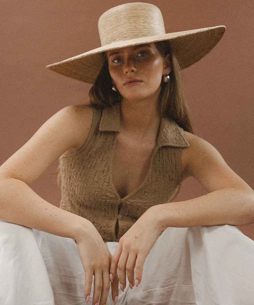 Jae Wide Brim Boater Straw Hat for Women - Summer Beach Sun Hat with UPF 50+ Protection - Fashionable Wide Brim Hat for Outdoor, Garden, Travel and Vacation
