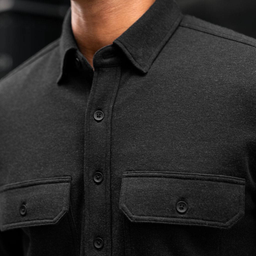 Men's Classic Black Button Down Shirt with Two Pockets - Casual & Office Wear - Perfect for Business, Dates & Everyday Outfits