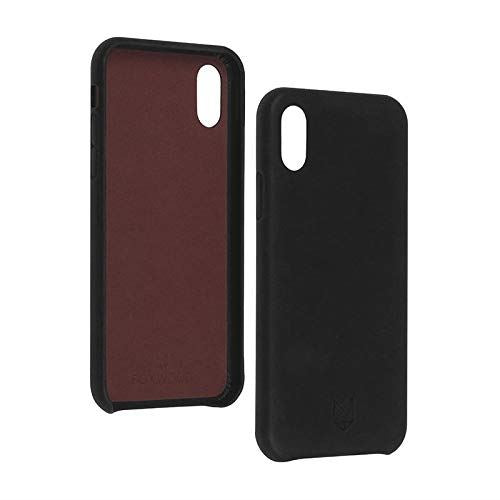 Foxwood Leather Hard Shell Case for iPhone X & XS - Premium Black Protective Cover | Slim Durable Phone Case for Everyday Use & Travel