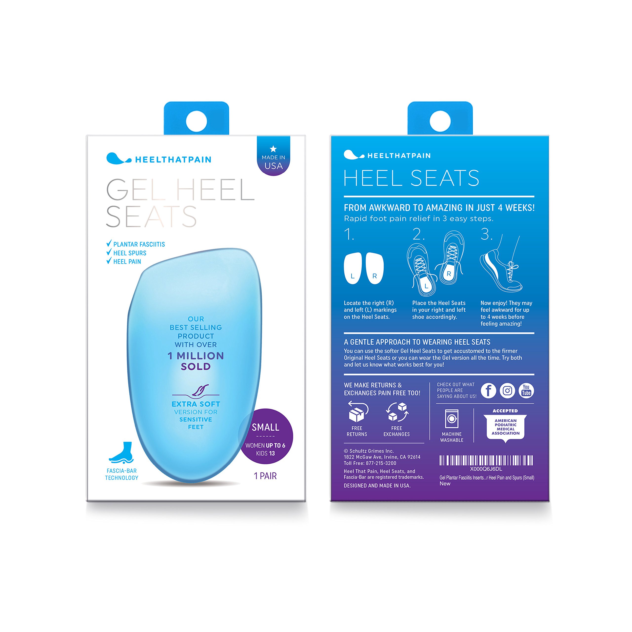 Heel Seats by Heel That Pain - Orthotic Inserts for Heel Pain Relief, Plantar Fasciitis & Heel Spurs Support | Comfortable Heel Cups for All-Day Wear | Perfect for Running, Walking & Standing