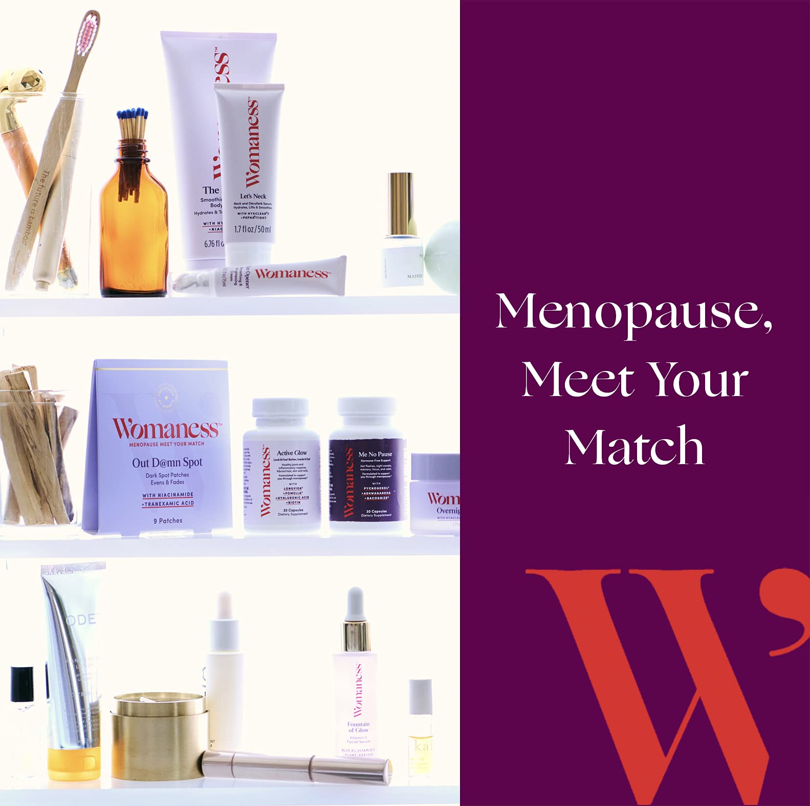 Womaness Menopause Skin & Neck Care Set - Retinol Serum, Moisturizer, Eye Cream & Overnight Face Cream for Anti-Aging & Hydration | Perfect for Nighttime Routine & Daily Skincare Regimen