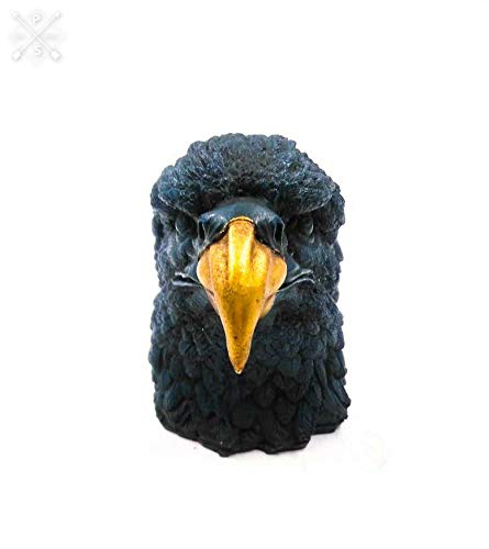 Handmade Indian Resin Eagle Face Statue - Blue Home & Office Decor (5 Inches) - Perfect for Bookshelf, Mantel, or Gift