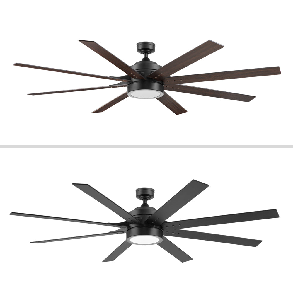 Honeywell Xerxes 70 Inch Matte Black Smart LED Ceiling Fan with Remote Control - Color Changing Light, Energy Efficient, Quiet Operation for Living Room, Bedroom, or Office