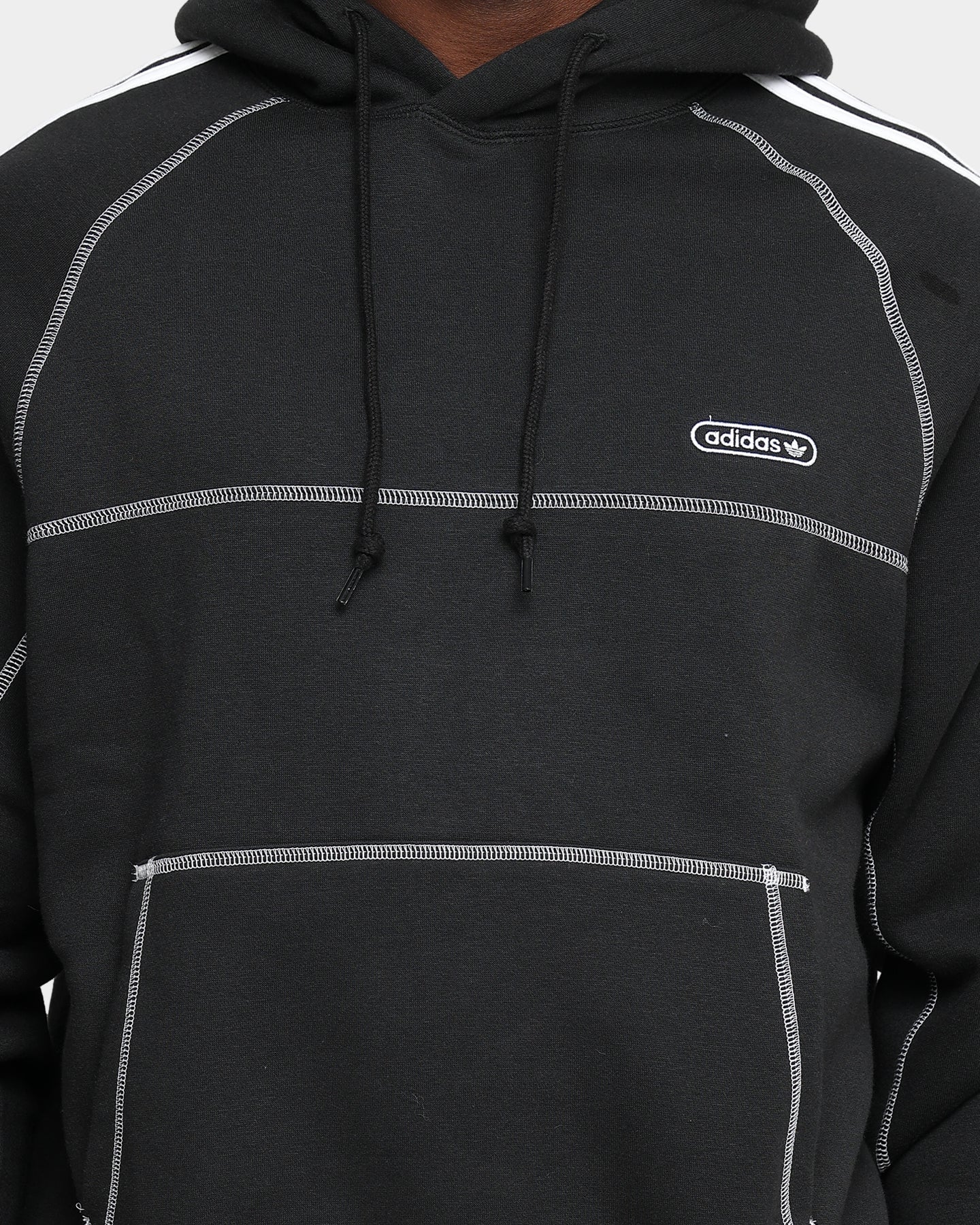 Adidas Contrast Stitch Hoodie Black | Men's Athletic Pullover Sweatshirt | Gym, Running & Casual Wear