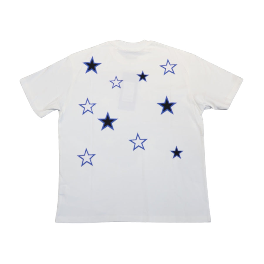 Mr Enjoy Da Money Five Pointed Stars Logo T-Shirt - White Cotton Graphic Tee for Streetwear & Casual Outfits