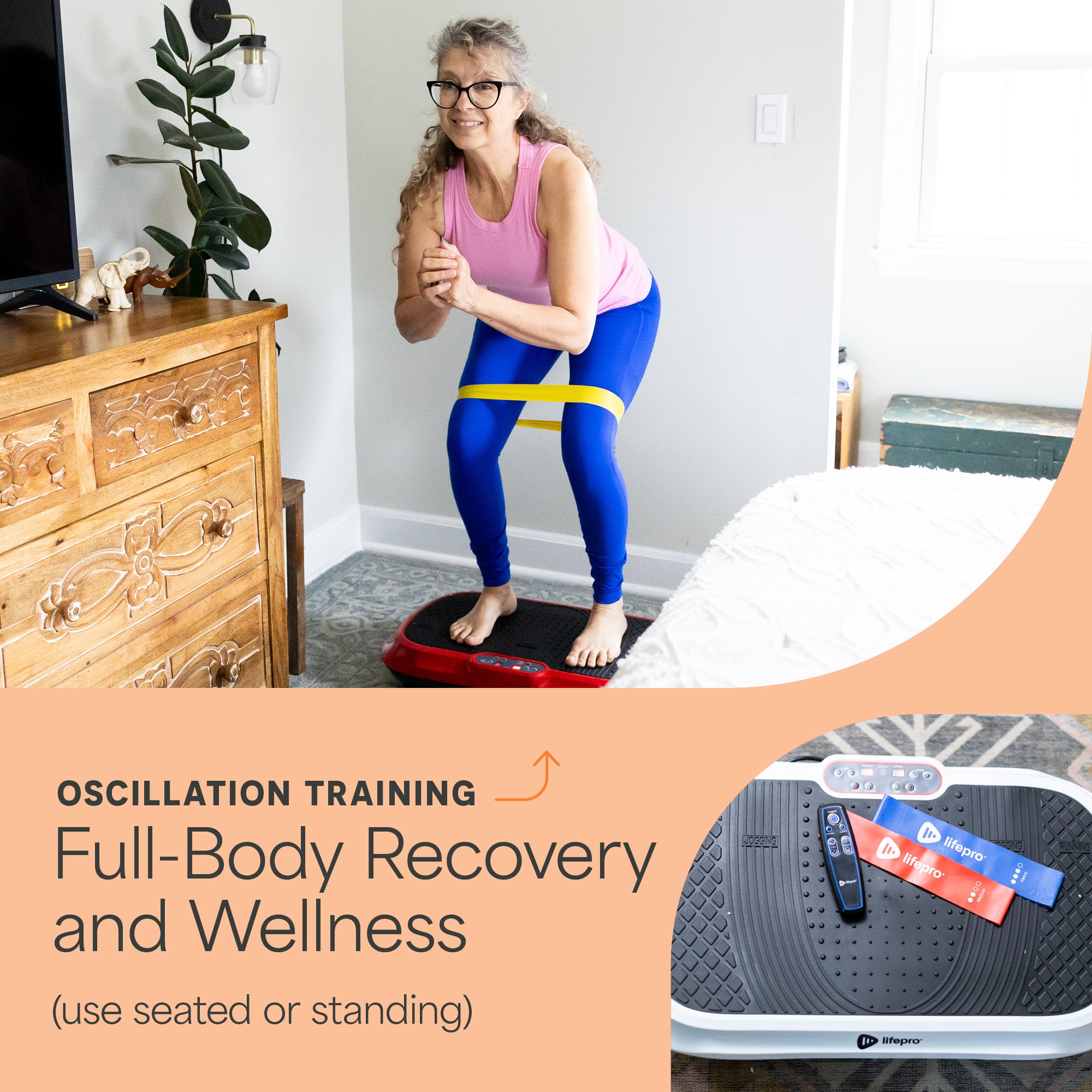 Waver Vibration Plate Machine - Full Body Workout & Weight Loss Equipment for Home Gym - Perfect for Muscle Toning, Circulation & Recovery