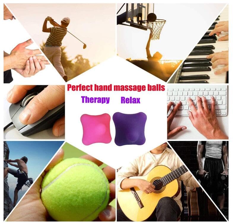2-Pack Deep Tissue Massage Balls for Hand, Foot, Shoulder & Body Pain Relief - Trigger Point Therapy, Arthritis Exercise, Reflexology & Rehab - Perfect for Home, Office & Gym Use