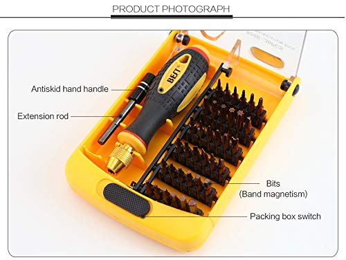 BST-888B Magnetic Precision Screwdriver Set - 45 in 1 Professional Computer & Laptop Repair Tool Kit with Case | Perfect for Electronics Repair, Smartphone Maintenance, and DIY Projects