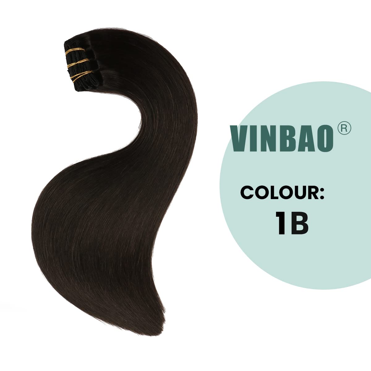 VINBAO Clip in Human Hair Extensions 16 Inch 100g 6pcs - Remy Hair Extensions Thick & Natural (#1B Off Black) for Daily Styling, Parties & Special Occasions