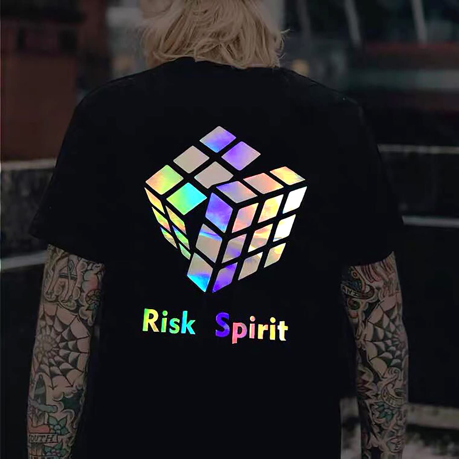 Holographic HTV Heat Transfer Vinyl Roll - 12 Inch x 6 Feet Reflective Vinyl for T-Shirts, DIY Crafts & Apparel Design - Compatible with Silhouette Cameo & Cricut Machines - Perfect for Custom T-Shirts, Hoodies, Bags & Sportswear Decoration