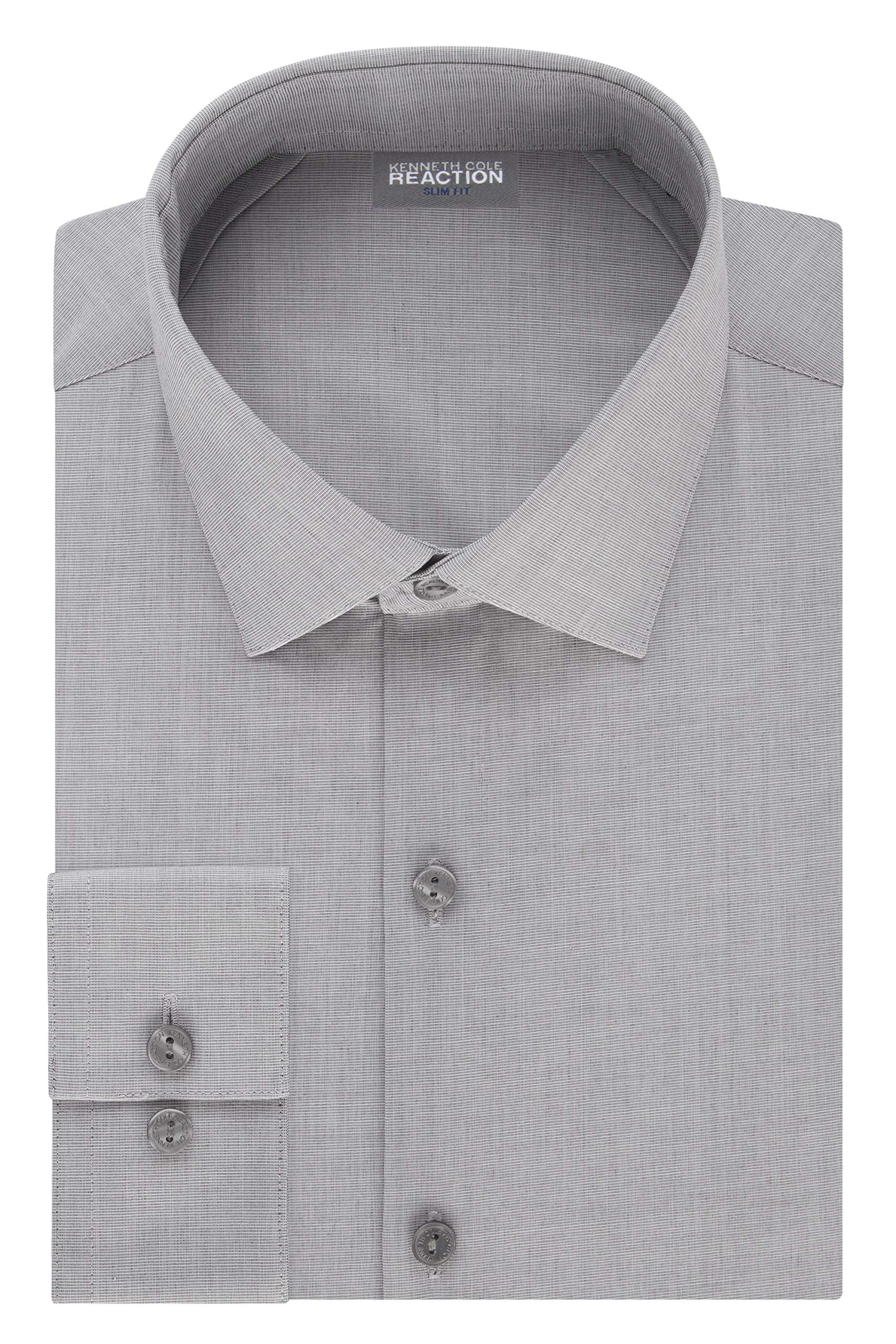 Kenneth Cole Men's Slim Fit Dress Shirt - Stretch Solid Technicole Fabric for Business & Formal Occasions
