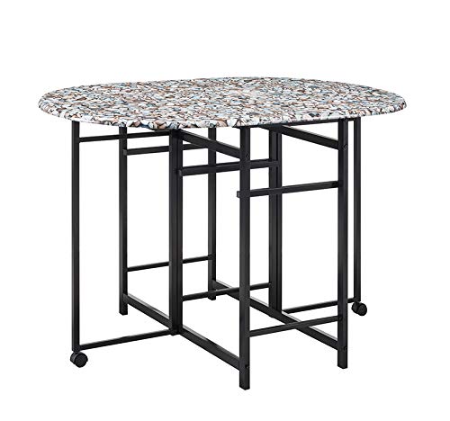 KB Designs - 3-Piece Breakfast Bar & Pub Table Set for Kitchen & Dining Room - Black & Marble Finish - Perfect for Small Spaces, Apartments & Entertaining Guests