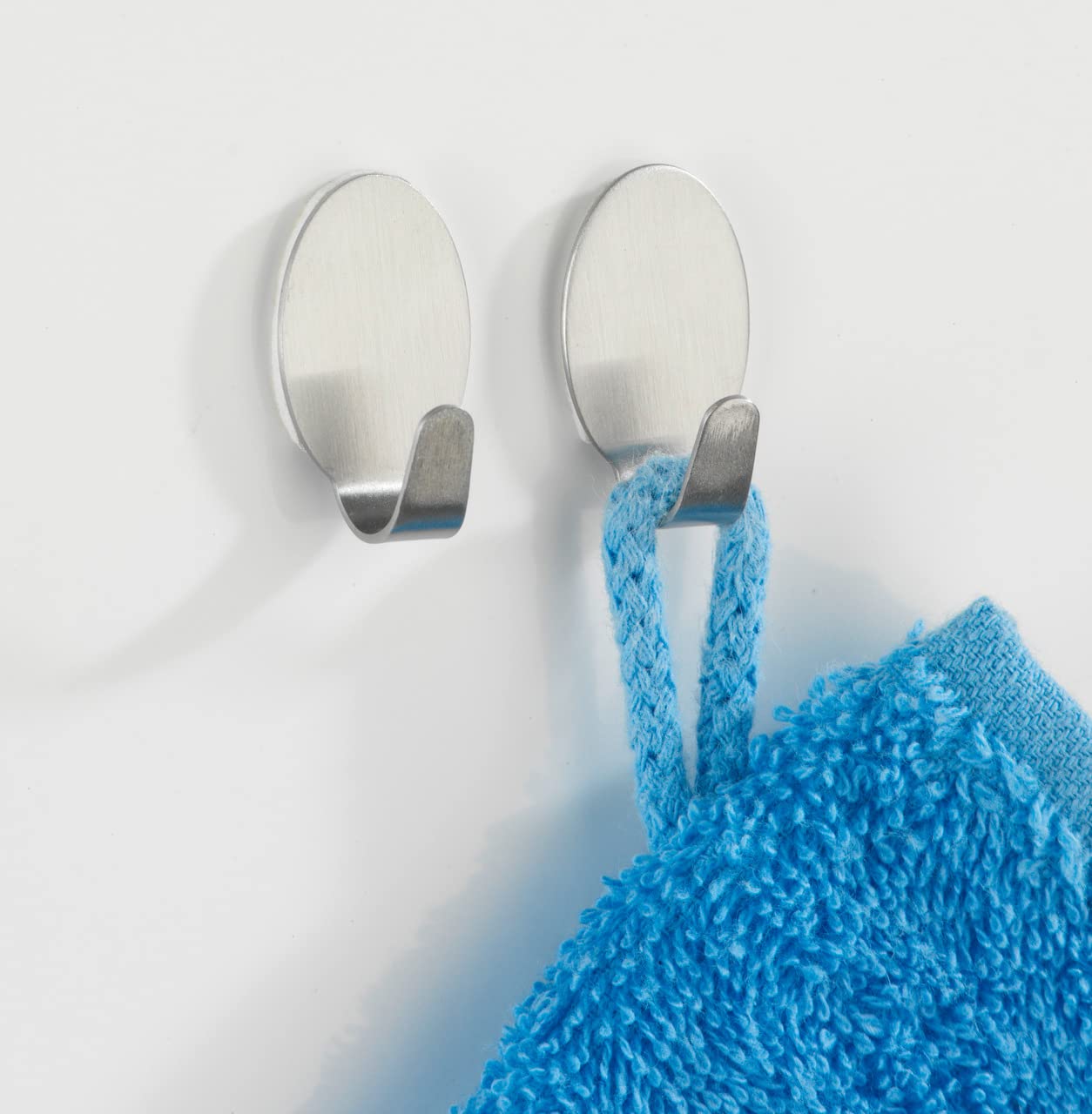 WENKO Dwarf Stainless Steel Wall Hooks - Set of 4, Matt Silver Finish for Bathroom, Kitchen & Entryway Organization | Heavy Duty Coat Hooks for Hanging Towels, Robes, Bags & More