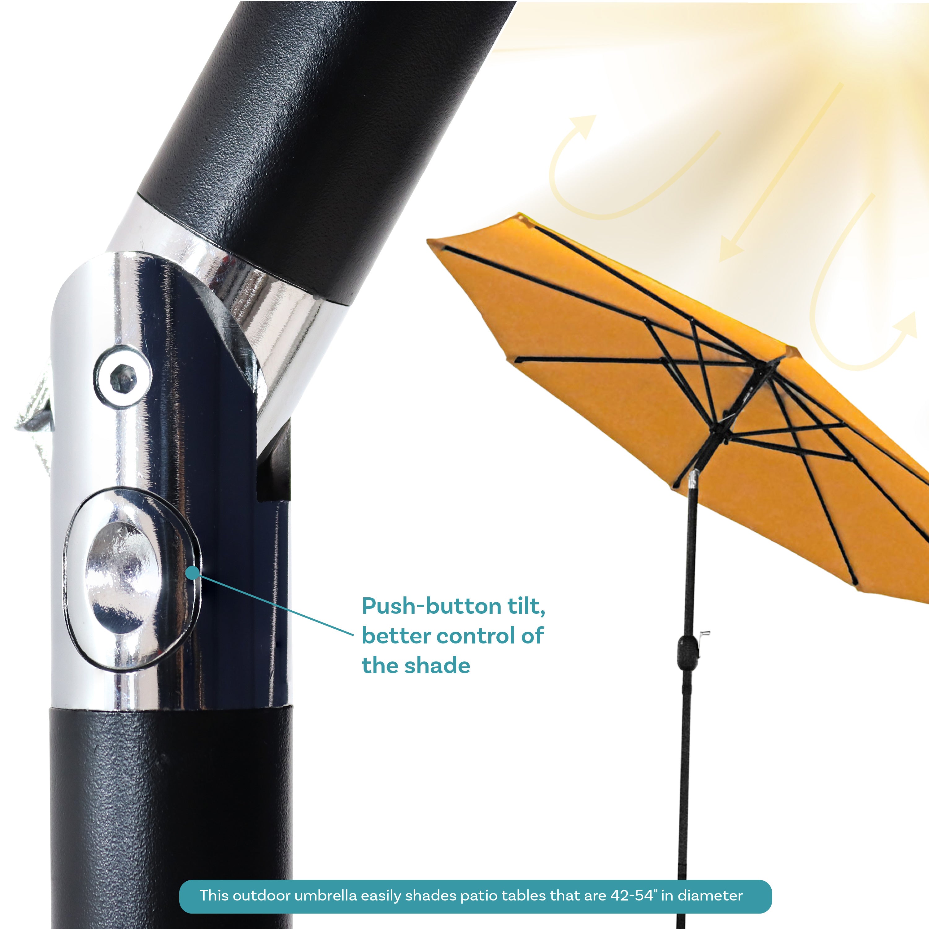 Sunnydaze 9-Foot Aluminum Outdoor Patio Umbrella with Tilt & Crank - Perfect for Poolside, Backyard, Deck, and Garden Shade