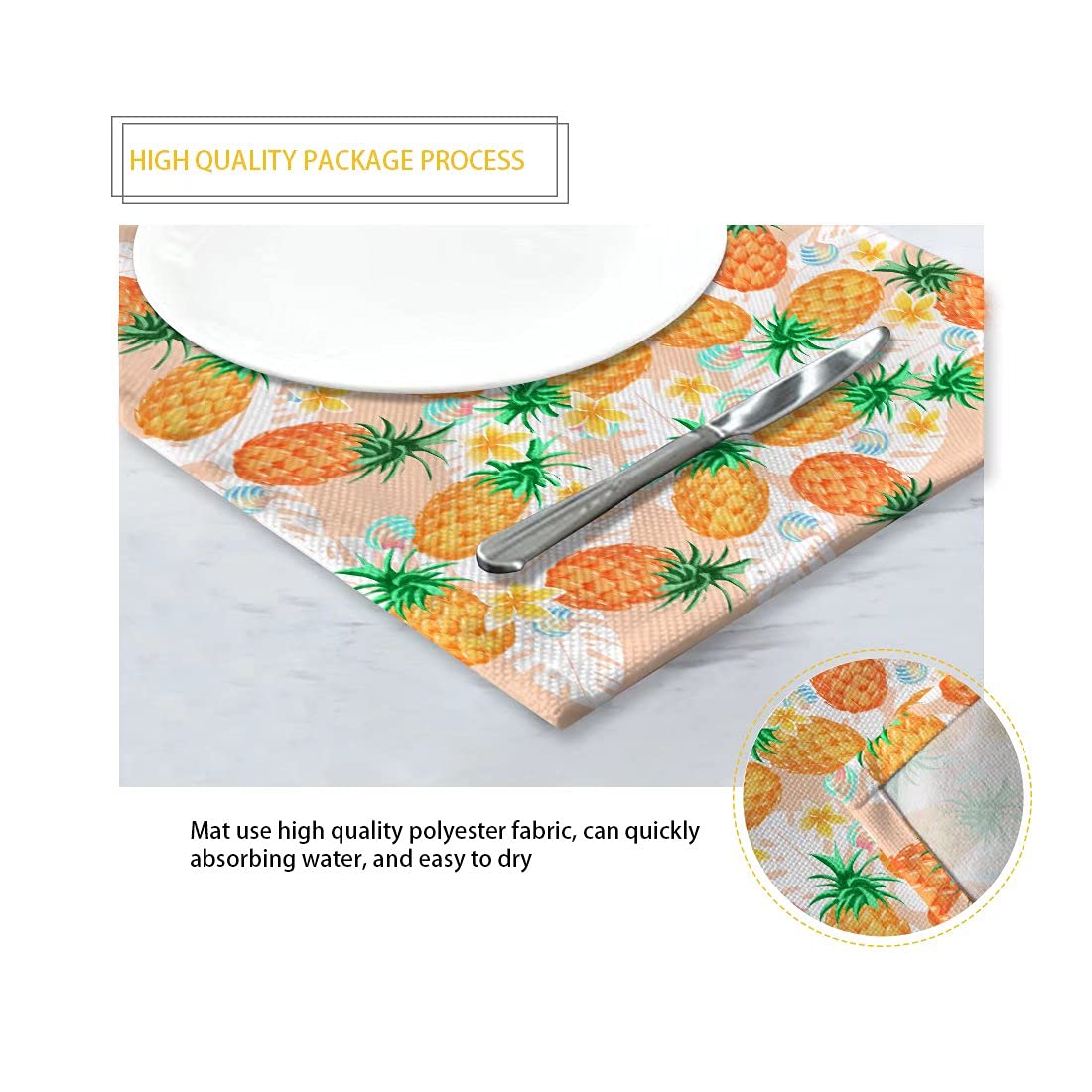 GIFTPUZZ Cool Tiger Print Placemats Set of 6 - Durable & Heat-Resistant Table Mats for Indoor/Outdoor Use - Wipeable & Easy Clean Kitchen Dining Mats for Home, Restaurant, Patio - Perfect for Family Dinners, BBQs, and Holiday Gatherings
