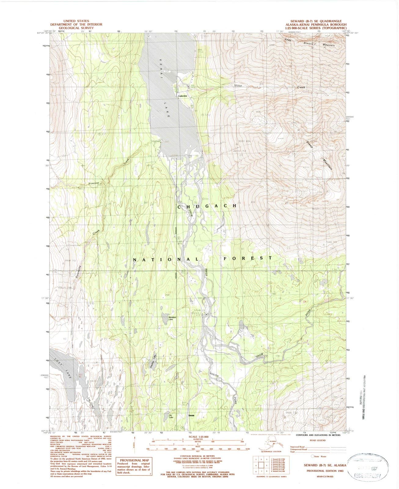 Vintage 1983 Seward, Alaska USGS Historical Topographic Map - 36x44 Inch Large Wall Art Decor - Perfect for Home Office, Classroom & Cabin Decor