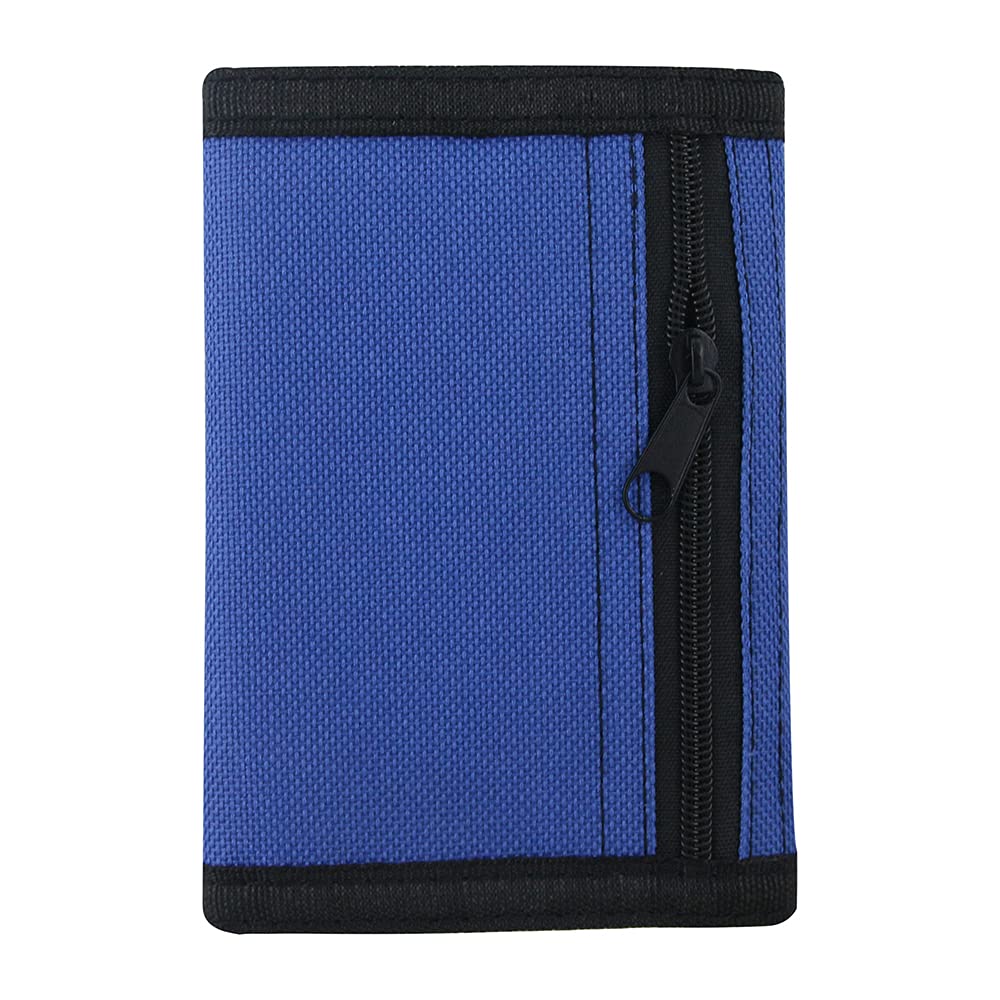 RFID Blocking Trifold Nylon Wallet for Men & Women - Anti-Theft Magic Sticker Wallet for Teens & Adults (Navy Blue) | Perfect for Travel, Daily Use & Gift Giving