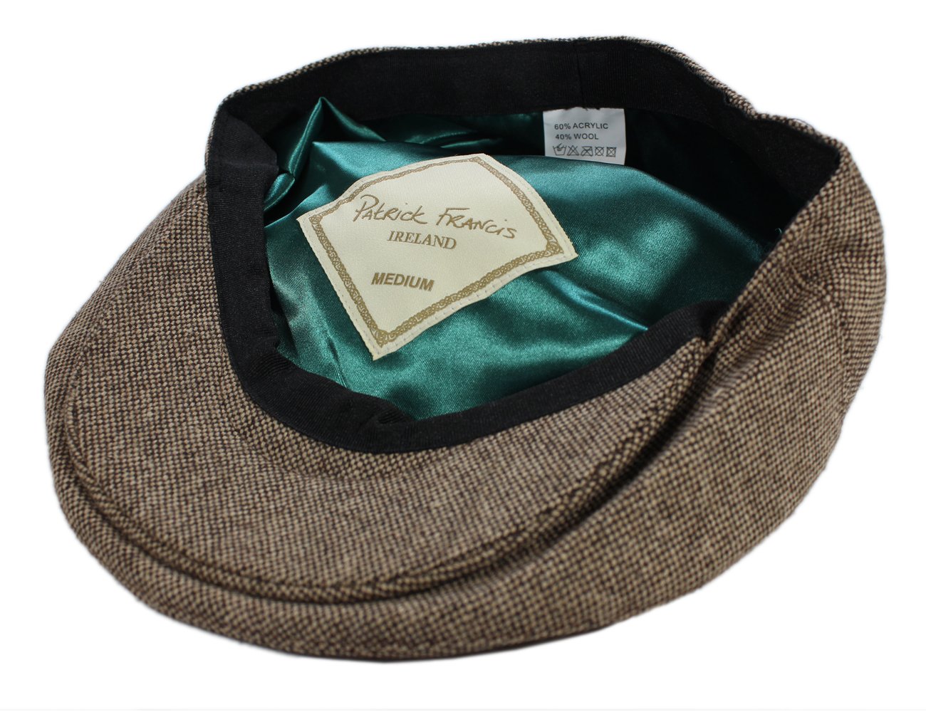 Patrick Francis Men's Ireland Tweed Flat Cap - Classic Wool Newsboy Hat for Casual Wear, Outdoor Activities & Vintage Style Fashion