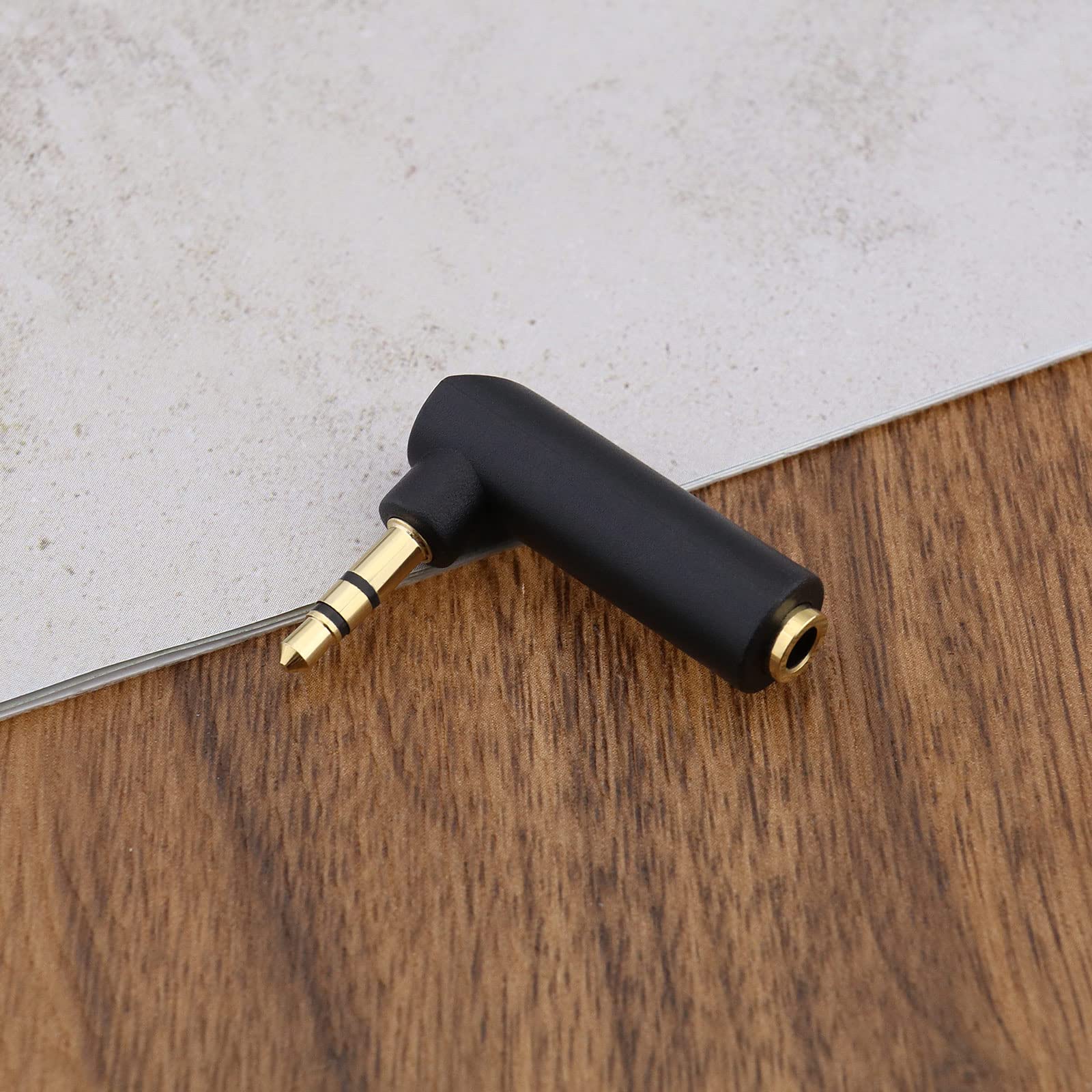 ECSiNG 3.5mm Gold Plated Right Angle Audio Adapter - 90 Degree Stereo Jack Connector for iPhone, Android, Laptop, Headphones & Gaming Headsets - Perfect for Travel, Office & Home Entertainment