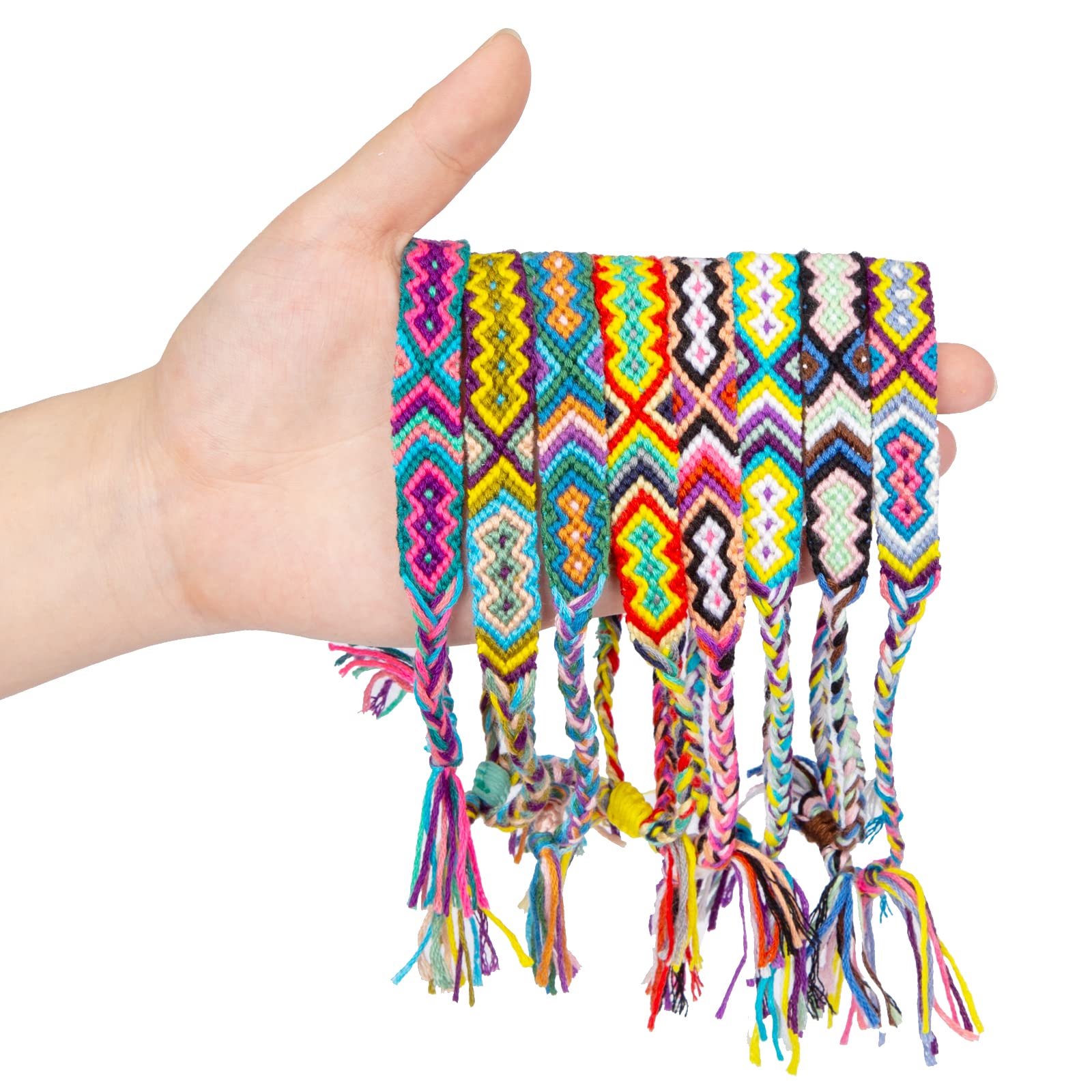 Handmade Nepal Style Woven Friendship Bracelets - 8PCS Braided Bracelet Set for Women, Men & Teens | Boho Chic Accessories for Festival, Travel & Everyday Wear